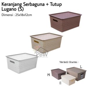 Keranjang Serbaguna + Tutup Lugano S / Keranjang Tutup Hawaii / Tempat penyimpanan