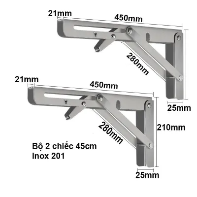 Bản Lề Gập Thông Minh Loại Dày Chịu Lực 80kg Inox Bản Dày Chắc Chắn Ke Gập Đỡ Bàn Giá Đỡ Kệ Nhà Bếp Phòng Khách