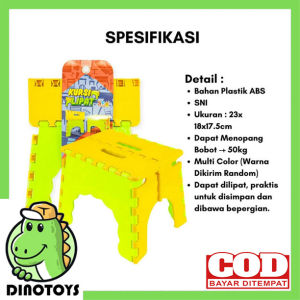DINOTOYS MA41 Kursi Lipat Anak Premium Portable Bahan Plastik Tebal Praktis Uk 22x18x17cm