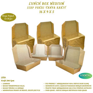 Lunch Box Medium Sudah Rakit Langsung Pakai (Isi 50 Box--LFD1)