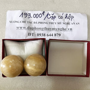 [HCM]Bi đá lăn tay đá tự nhiên màu vàng cho mệnh Kim và thổ khai thác tại Việt Nam ( nhiều kích thước)