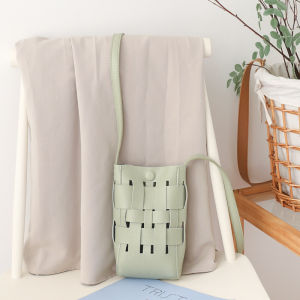 IELGY Korean Version Casual All-Match Hollow Mobile Phone Bag Retro Soft Leather Shoulder Bag Texture One Shoulder Messenger