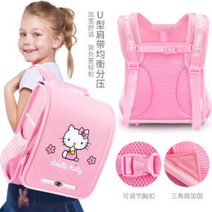 Hellokitty Hello Kitty Schoolbag Kindergarten Girls and Students Can Take Care of the Spine and Reduce the Burden of Large-capacity Grades 1-3