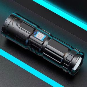 Bright Flashlight Zoom Long Range White Laser Beam Display Usb Lights