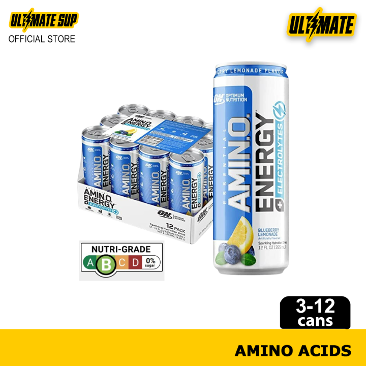 Optimum Nutrition Essential Amino Energy + Hydration Drink Blueberry Lemonade 355ml