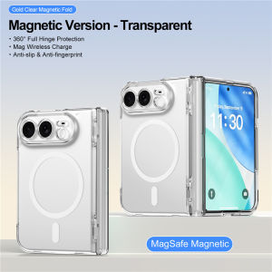 For iphone Duo 5G Case Transparent Magnetic for Magsafe Hinge Protection Case For iphoneDuo Clear With Screen Glass Cover