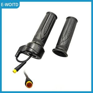 【E-WOITD】 1 Pair 20X Scooter Speed Throttle Handle 12V To 72V For 22.2mm Handlebar Electric Bike Throttle With 3 Pin Waterproof Connector