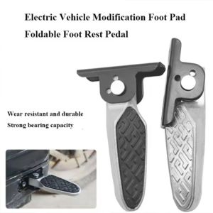 QIXING แรงรับน้ำหนักที่แข็งแกร่ง แป้นเหยียบยานพาหนะไฟฟ้า แข็งแรงทนทาน โลหะผสมอลูมิเนียมหนา แป้นเหยียบพักเท้าแบบสากล ใช้งานได้จริง ทนต่อการสึกหรอ ที่วางเท้าพับได้ ยานพาหนะไฟฟ้ารถยนต์