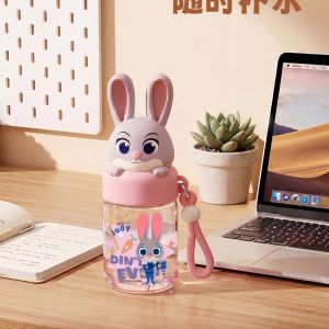 Zootopia Nick Judy Childrens Straw Cup Cartoon Portable Student Water Cup Plastic Cup Kindergarten Baby School Dedicated