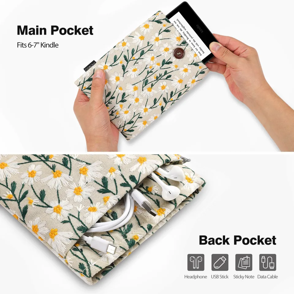 MoKo Case Fits All-New 6 Kindle (11th Generation, 2022 Release)/Kindle (10th Generation, 2019)/Kindle (8th Gen,2016),Ultra Lightweight PU Shell Cover with Auto Wake/Sleep, Pine Green