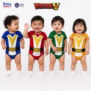 Voltes V Baby Onesie Costume 100% Cotton Anime Robot Birthday Milestone Outfit 0-12 Months