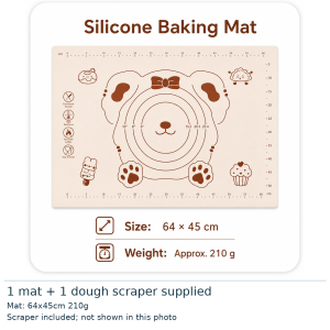 【DAILY ESSENTIAL】 Cute Bear Silicone Baking Mats and Dough Scraper