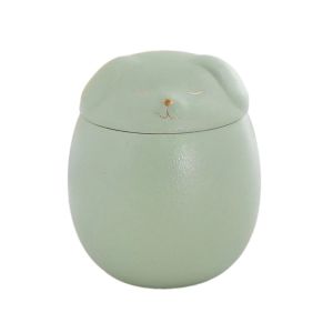 BAGUO Gốm Bình đựng tro tang lễ cho thú cưng Dễ thương 200ml Hộp đựng tro cốt Sáng Tạo Có Nắp Bình đựng tro hình chuột chim Đồ dùng cho chó