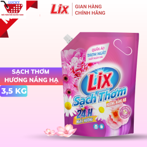 Combo 2 Túi nước giặt Lix sạch thơm hương nắng hạ (32kgx2 túi) đánh bật vết bẩn cứng đầu nước giặt hạt lưu hương thơm lâu - Lixco Việt Nam