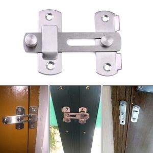 1/3/5pcs Door Hasp Latch Lock Stainless Steel Safety Packlock Clasp Brushed Finish Latch Lock Sliding Door Window Cabinet Fitting Room Door