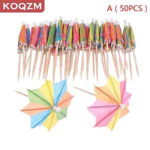 [COD] KOQZM KITCHEN 50PCS Cocktail Umbrella Sticks Decorative Toothpicks Fruit Dessert Drinks Picks
