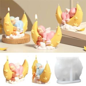 Mặt Trăng Bé Bức Tượng khuôn silicon Cho Xà Phòng Kẹo sô cô la Bánh trang trí bánh kẹo mềm Xi Măng Thạch Cao khuôn silicon