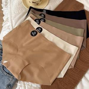 6&12pcs Comfortable Skin friendly Mid Rise Ice Silk Seamless 7A Cotton Antibacterial Pantibacterial#819