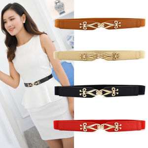 【ZTOYL】 Fashion Elastic Waistband Elegant Cummerbund Women Dress Buckle Belt Strap Waist