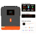 PowMr 6.2kw On-Grid/Off-Grid Hybrid Inverter 48Vdc 230VAC PV Panel Input 500vdc Pure Sine Wave Solar Inverter Built in 120A MPPT Solar Controller One-click Repair Function. 