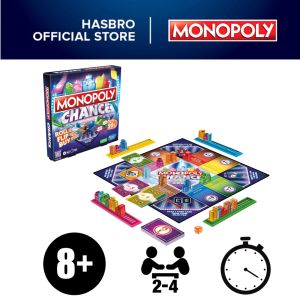 Monopoly Chance Board Game Fast-Paced Monopoly Family Game for 2-4 Players 20 Min. Average