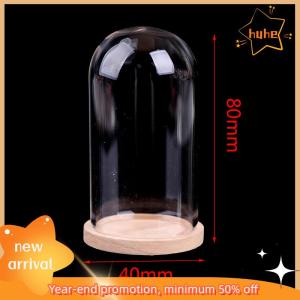 huhe 1:12 Dollhouse Miniature Decor Flower Display Display Bell Jar with Base