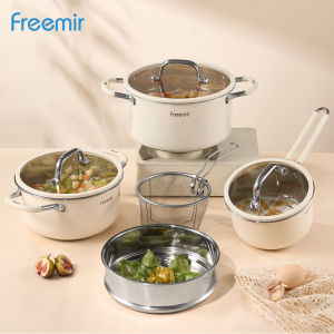 freemir Stainless Steel Set Alat Masak 5pcs - Wajan Panci Sup/MPASI Stainless dengan Teknologi 0-Coating Anti Karat