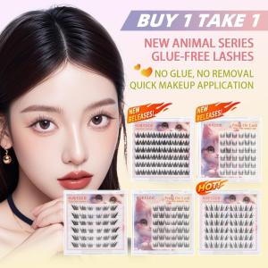 【BUY 1 TAKE 1】KUESICR Eyelashes No Need Glue Super Sticky False Eyelashes Natural Style Self-Adhesive Eyelashes for Beginners