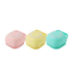 (HCM - Hàng tốt) Bàn Chải Tắm Cho Chó Mèo Bằng Silicon Mềm Mại Có Chỗ Đựng Sữa Tắm Tạo Bọt Tiện Dụng