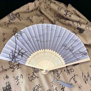 Vintage Silk Folding Fan Chinese Japanese Art Crafts Gift Home Decorations Dance Hand Fan Bamboo Room Decor Wood Fan