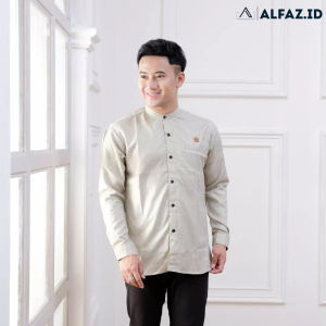 Alfaz - Koko Lengan Panjang Polos Warna Sage Pria Dewasa