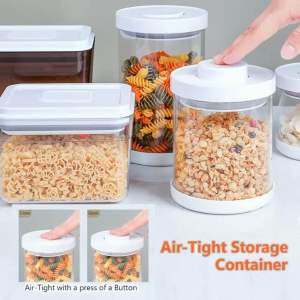 🇸🇬 Patented Pop Up Airtight Vacuum Food Storage Container Canister for Rice Milk Powder Christmas New Year Cookie Pasta