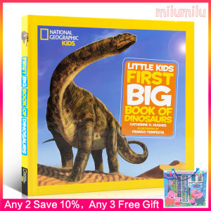 เนชั่นแนลจีโอกราฟฟิกเด็กน้อยหนังสือเล่มแรกของไดโนเสาร์เล่มใหญ่ (เนชั่นแนลจีโอกราฟฟิกเด็กเล็กเล่มแรกหนังสือเล่มใหญ่) ปกแข็ง-สมุดวาดภาพระบายสีสำหรับเด็กโดยแคทเธอรีน D. หนังสือภาษาอังกฤษเดิม Hughes