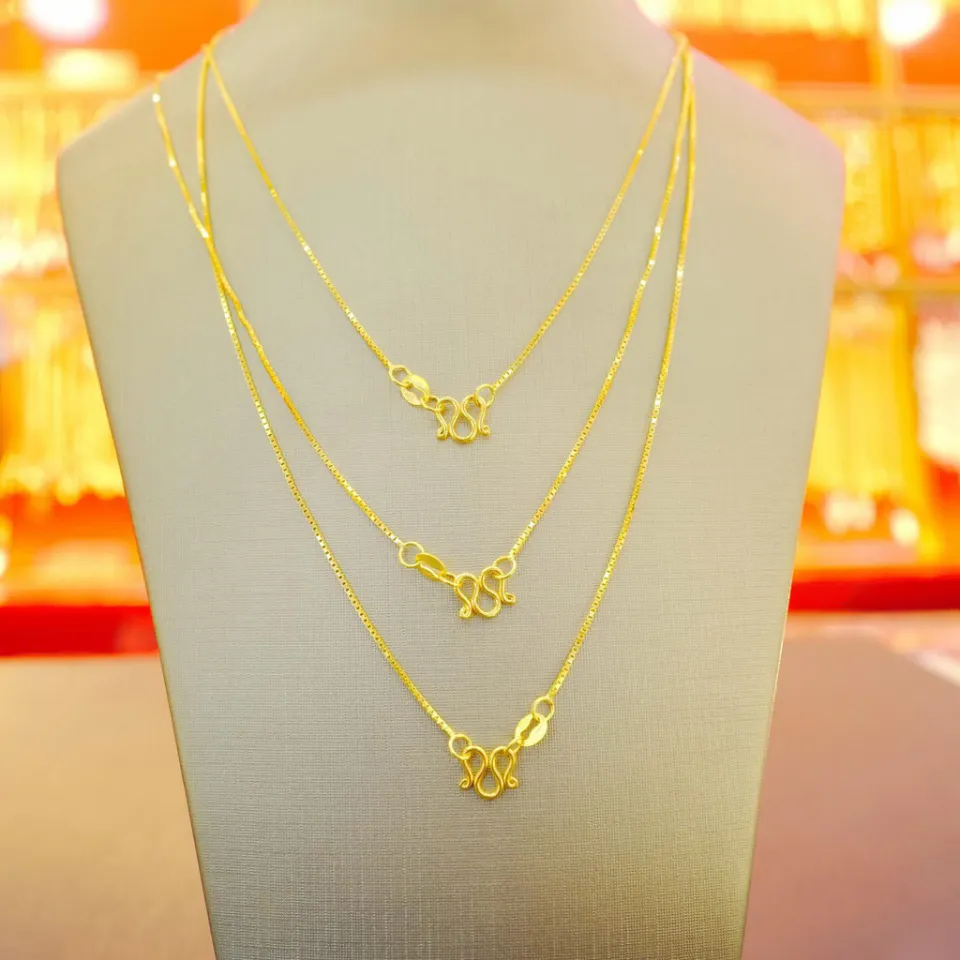 18k Saudi gold pawnable legit necklace women's 100% original plain ...