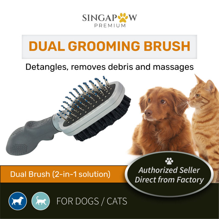 FURminator Large Dual Grooming Brush for Dogs Cats Pet
