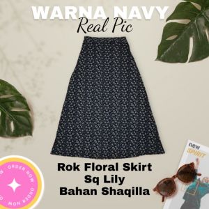 Rok Wanita Dewasa Model Terbaru Rok Sq Daisy & Sq Lily Motif Bunga Span Panjang Matt Shaqilla Korea Style Model fashion viral kekinian Good Quality Premium