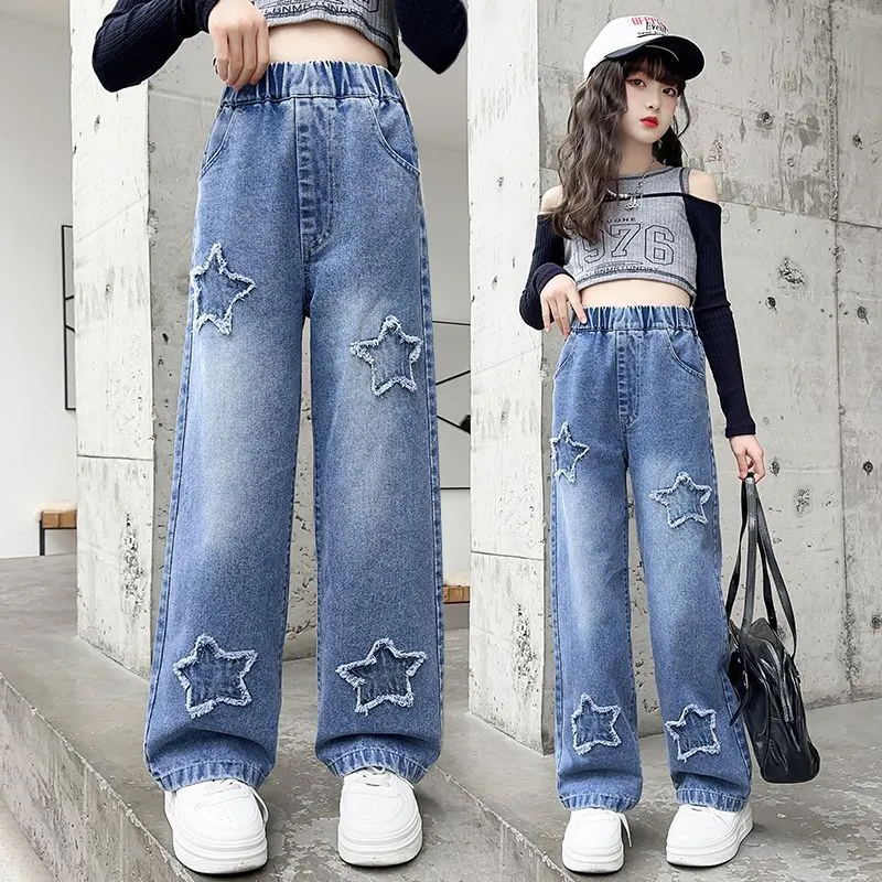 Baggy Pants Trendy Jean Styles Jeans For Kids Girls 7-16 Years Old