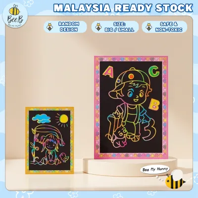 Children 2in1 Dual Side Magic Colorful Drawing Rainbow Scratch Painting Book DIY Paper Craft Art Toys Birthday Gift BTP