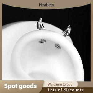 Heabety Fashion Cute Devil Horn Earring For Women Men Gothic Color Ear Bone Nail Earring Y2K Jewelry Accessories