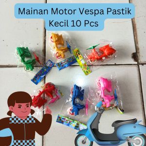 MAINAN MOTOR METIK VESPA PLASTIK WARNA 10 PCS