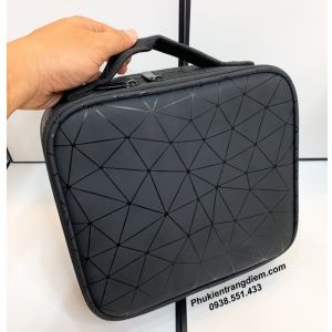 Size 41cm - Cốp Da Đựng Đồ Trang Điểm Chuyên Nghiệp - Màu Đen - Kèm Dây Đeo - BH 12 Tháng
