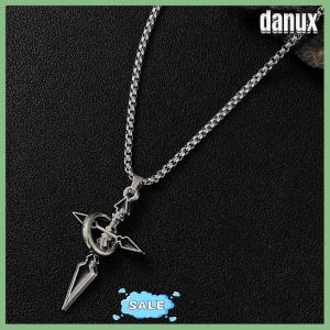 danux Vintage Cross Pendant Necklace For Mens Versatile Chain Trendy Sweat Shirt Hanging Punk Chain Jewelry Gift