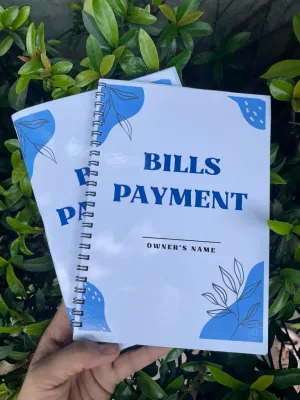 BILLS PAYMENT TRACKER Notebook 70 gsm Paper Back to Back print expenses bills internet electric water loan payment bills tracker