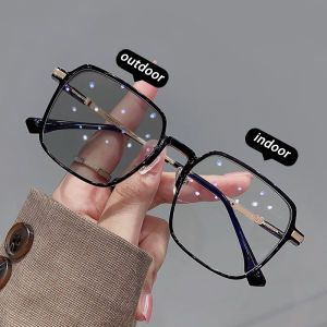 photochromic Grdae:0 —— -400 anti radiation minus TR90 square frame eyeglasses women men Myopia glasses