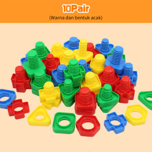 Mumystation Puzzle Mur Baut Nut Bolt Sekrup Tebal Mainan Bongkar Pasang Mainan Edukasi Anak