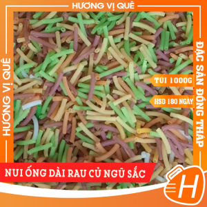 Nui Ống Dài Rau Củ Ngũ Sắc Sa Đéc - Túi 1000g - Đặc Sản Đồng Tháp