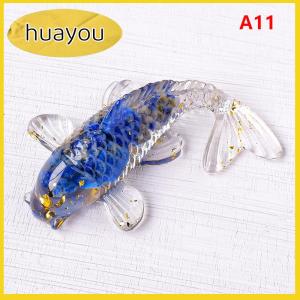 huayou หินคริสตัลกรวดนำโชครูปปั้นปลา KOI เรซิ่นขนาดเล็กควอตซ์แฟนซีรูปปั้นปลาคาร์พตกแต่งบ้านของขวัญประดับโต๊ะ