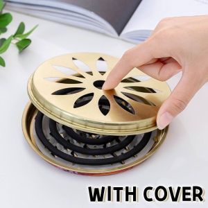 Portable Mosquito Repellent Container Coil Tray Serrated Base With Cover Holder Coil x Anti-Scalding Anti-mosquito