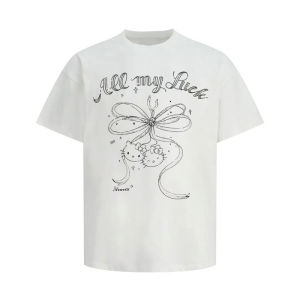 T-Shirt Wanita Ukuran Besar Gaya Eropa Motif Pita & Kucing Lucu Katun Tipis Bernapas Tren Musim Panas 2025 Desain Sporty Mewah Oversize Slim Fit Kerah bulat Slip - on Tops Gaya segar dan sederhana Manis dan imut Santai Serbaguna Nyaman Pakaian