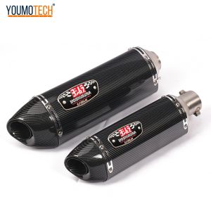 51mm Universal Motorcycle Exhaust Muffler Pipe Carbon Fiber Exhaust End Canister Pipe Tailpipe Yoshimura R77